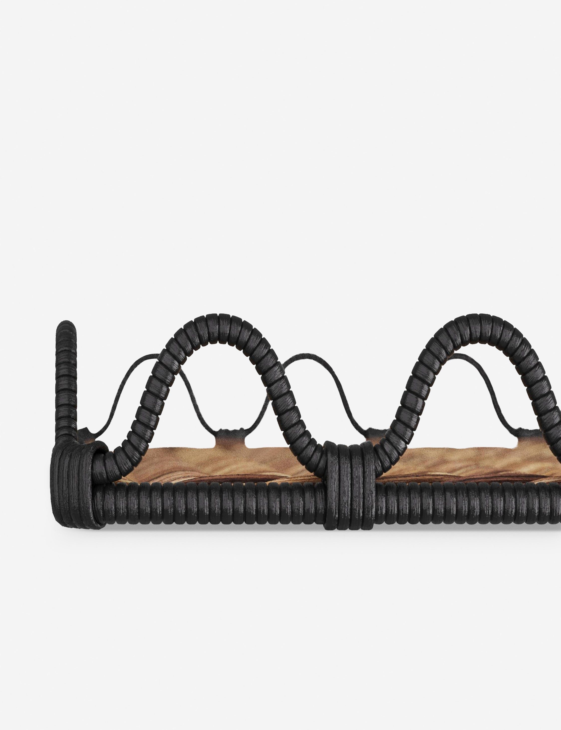 Modern Black Rattan Tray - Natural - Image 3