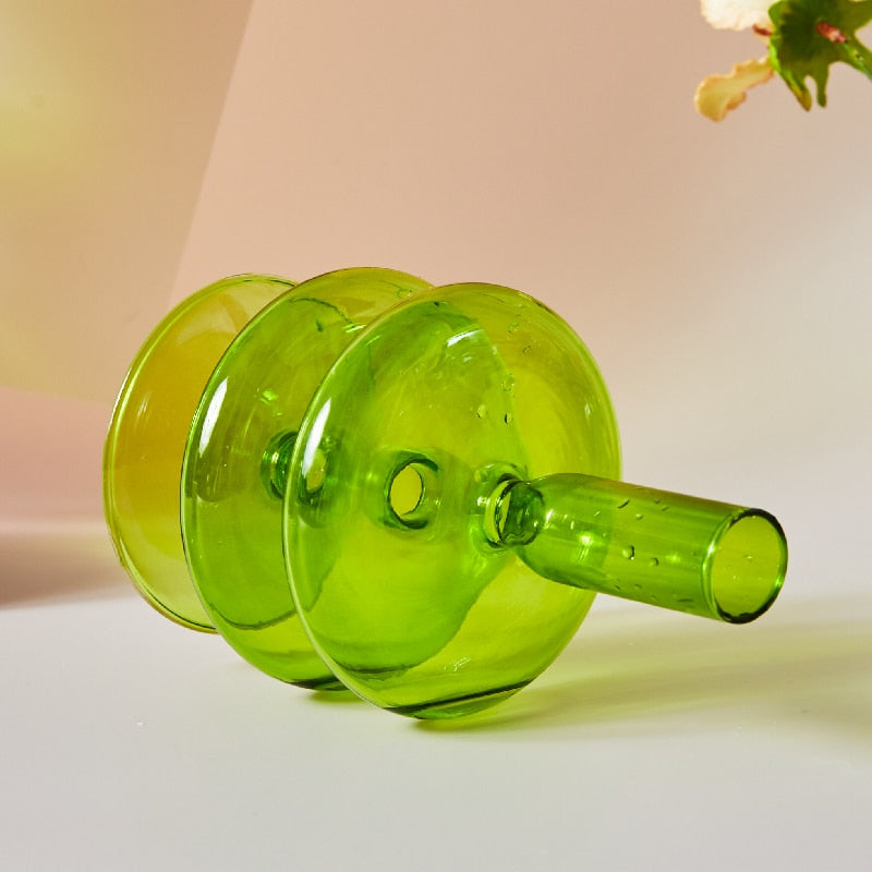 Green Grass Glass Candle Holders - Image 4