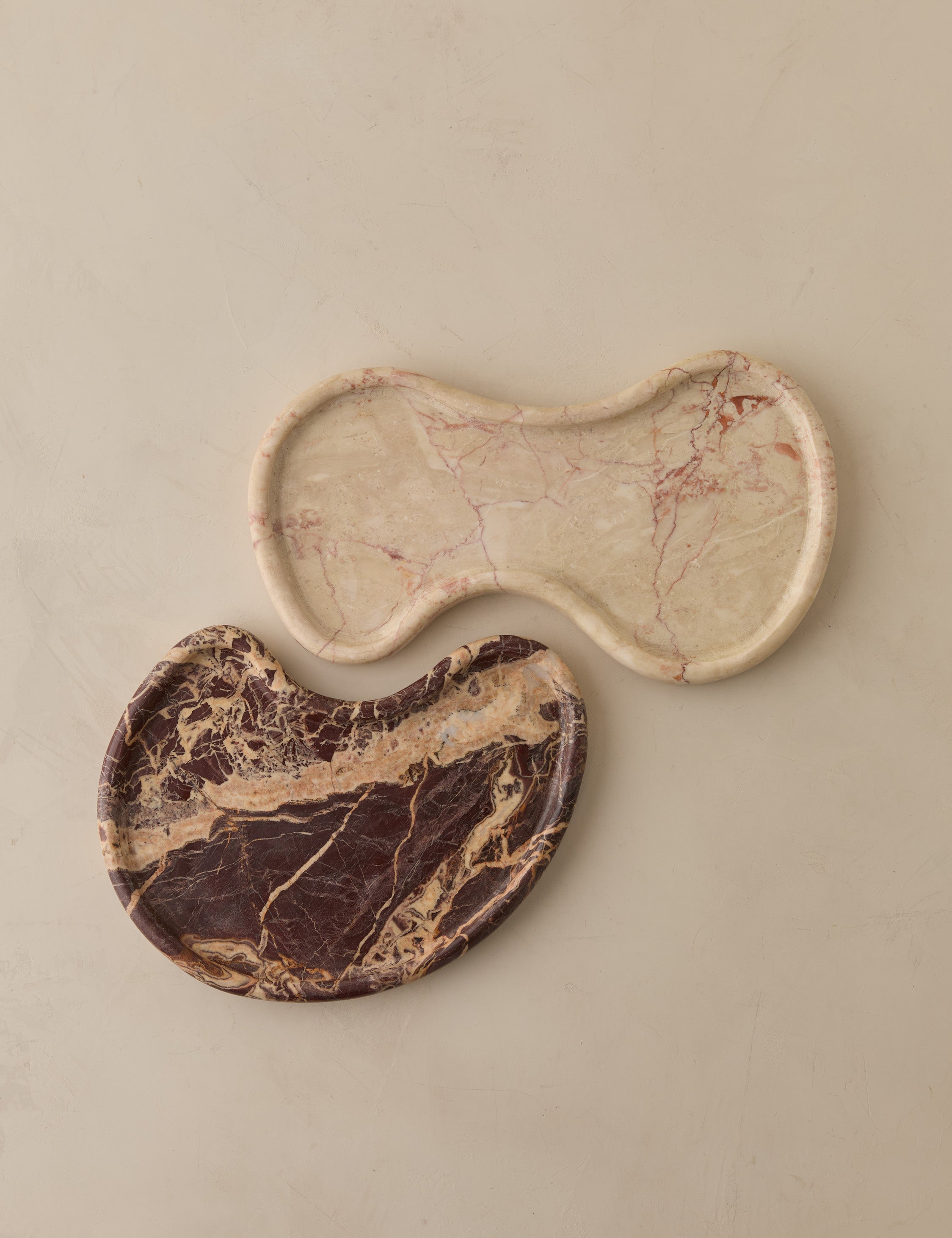 Organic Marble Trays (Set of 2) - Pink - Image 3