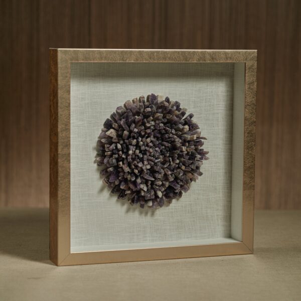 Gold Framed Amethyst Crystal Wall Art