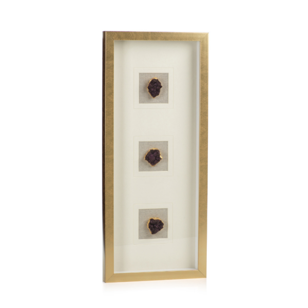 Gold Framed Amethyst Crystal Wall Art
